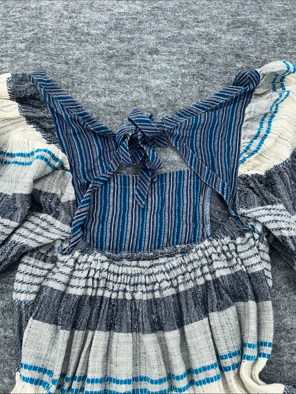 Free People Women’s Cozy Striped Mini Dress in an ivory and blue combo Size XS - Picture 13 of 14